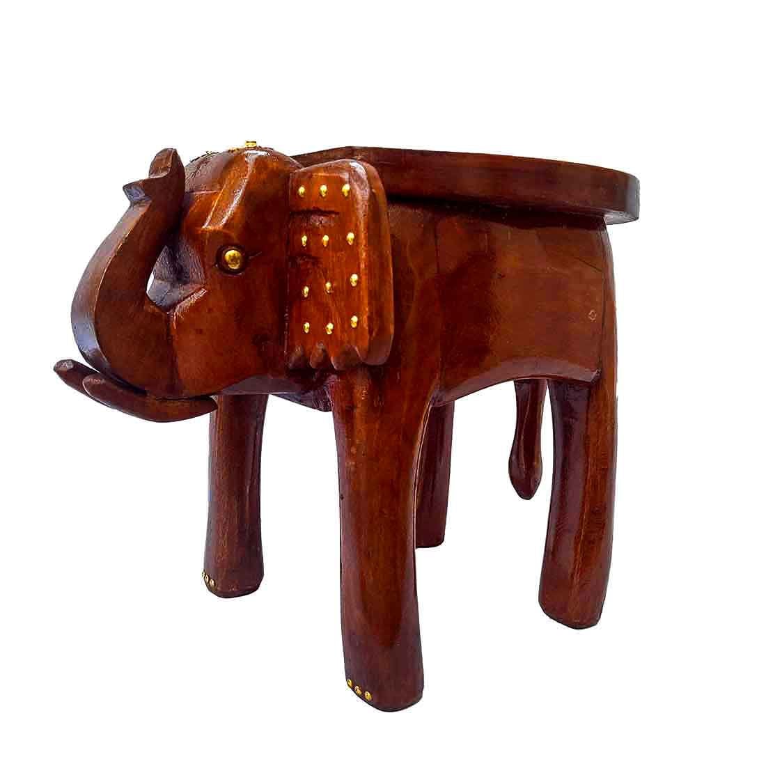 Traditional Wooden Elephant Stool 12 Inches for Home Decor Etsy