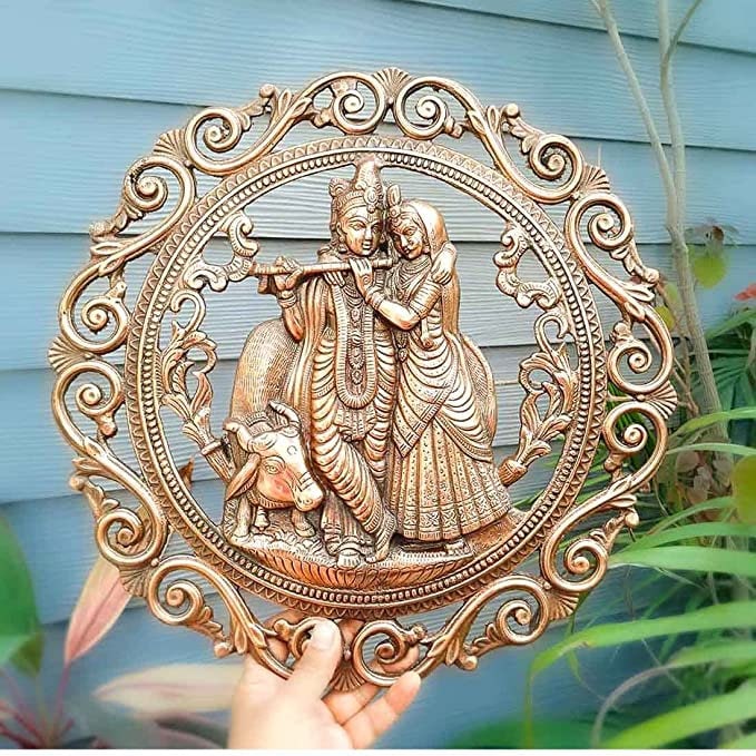 Radha Krishna Wall Hanging Metal Wall Decor Wall Sculpture Etsy