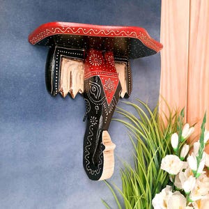 Wall Shelf Stands - Elephant Design | Wall Stand Brackets - For Home, Living Room, Wall Decor & Gifts - 12 Inch
