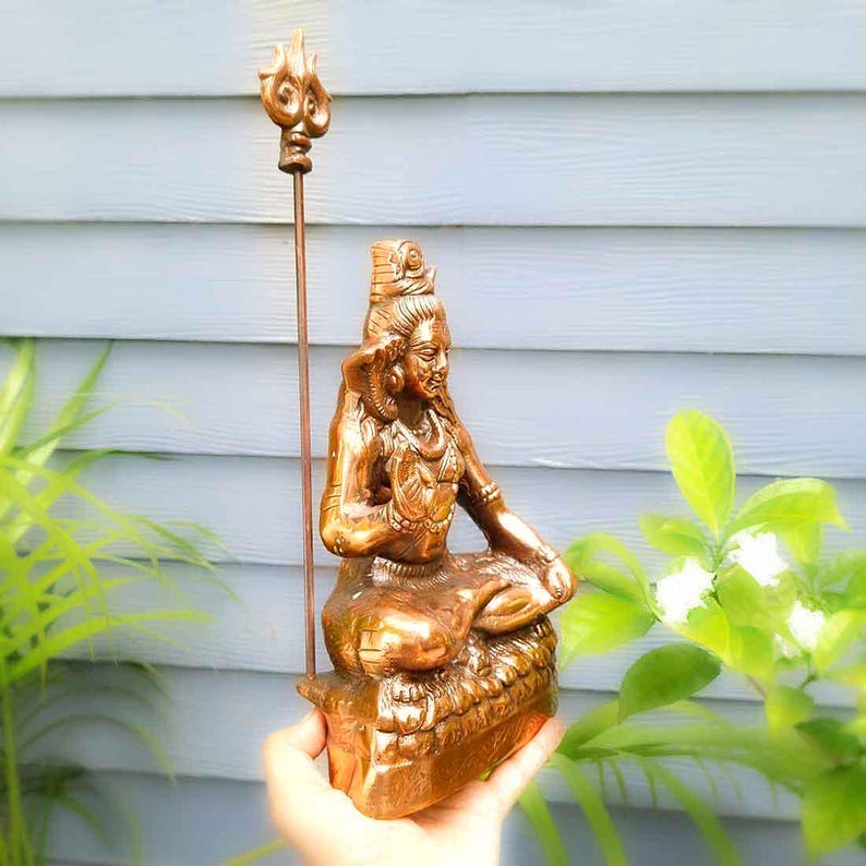 God Shiva Wall Hanging Idol Small | Metal Shiv ji Wall Statue Decor - for Home, Puja, Temple I Religious Decor & Gift