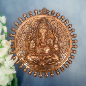 Ganesh Wall Hanging | Lord Ganesha Wall Decor - For Puja, Home & Entrance | Religoius Wall Art for Living Room - 16 Inch