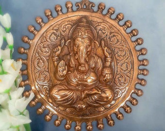 Ganesh - Decoración de pared para puja, hogar y entrada - Arte religioso para sala de estar - 40 cm