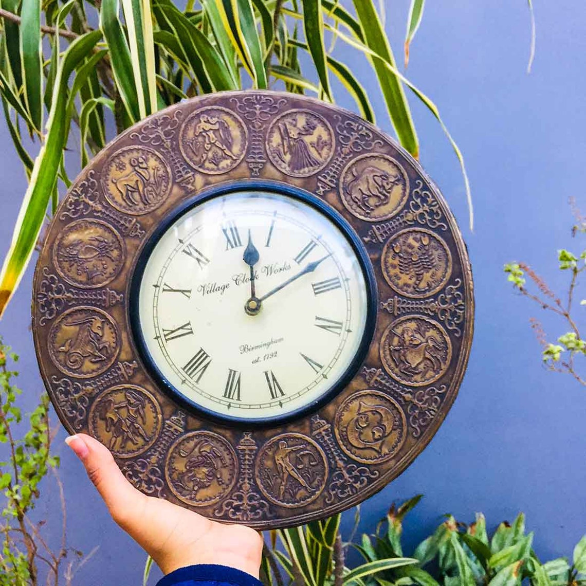 Vintage Zodiac Wall Clock 12 Inches for Home Decor Etsy