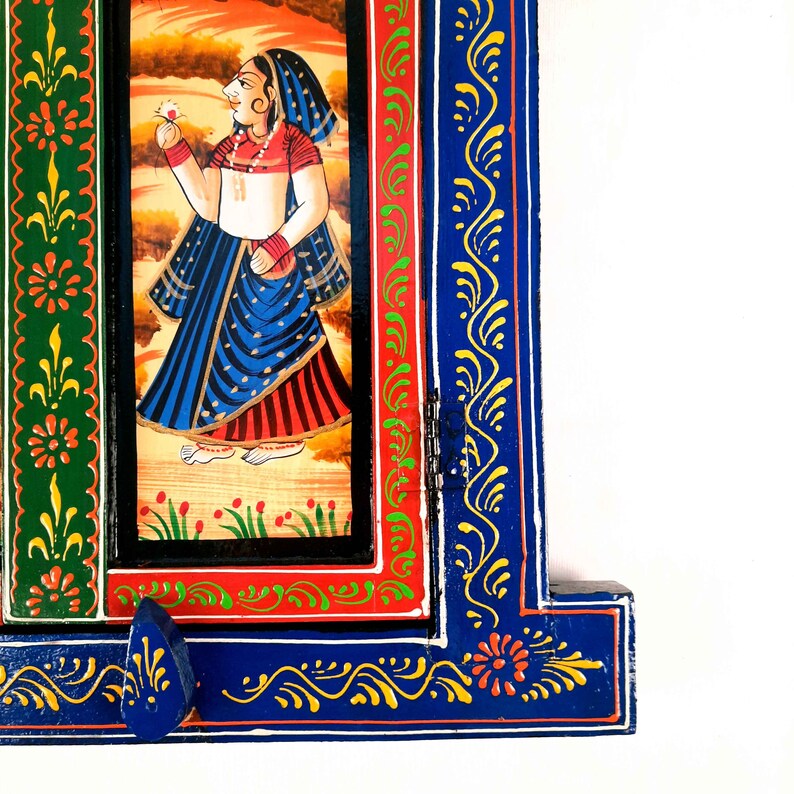 Jharokha Window Wall Hanging With Doors Wooden Window Frame for Home