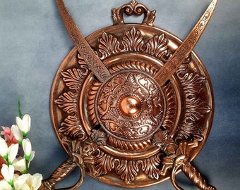 Sword and Shield Wall Showpiece Set | Traditional Metal Sword & Shield Wall Décor 18 Inch - for Wall Decor, Home Decor, Room Decor and Gifts
