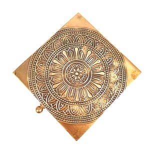 Posavasos de té/café de latón con caja - Para mesa de comedor, cocina, bar, mesas, ollas calientes, tazas, jarros - 5 pulgadas (juego de 6) imagen 5