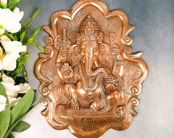 Ganesha Wall Hanging - for Home & Temple Decor, Religious Decor, Good Luck Gift for New Beginnings, Hindu Elephant God - - 16 inches