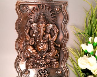Ganesh Wall Hanging Idol | Ganesha Wall Statue - for Home, Entrance, Puja, Living Room Decor | Housewarming , Wedding Gift - 17 inch