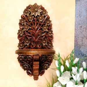 Wall Hanging Shelf - For Keeping Showpieces, Small Plants | Wall Mount Bracket Shelves - For Home, Living Room, Wall Decor & Gifts - 18 Inch