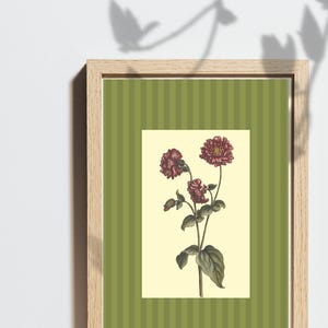 Vintage floral Print on stripe background