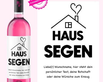 House blessing | Housewarming gift | Personalized wine label | Gift for housewarming, topping-out ceremony, moving | Home | Housewarming gift for apartment