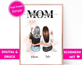 Mother's Day gift personalized | Gift Mom Birthday | Mother Daughter Picture | Mother's Day gift | Birthday Gift Mama Poster