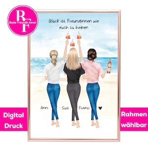 Best Friends Personalized Gift | Three Best Friends Picture | Best Friends Birthday Gift | 3 Friends Custom
