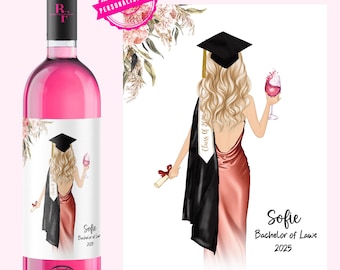 Graduation 2025 Gift Abitur Study Bachelor Master | Exam Passed Gift | Personalized Wine Label | Doctorate Gift