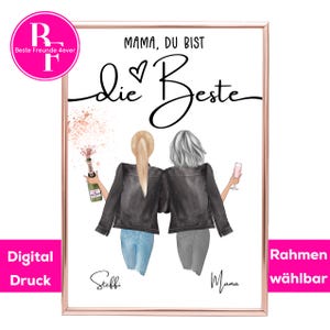 Gift for Mom&#39;s Birthday | Mom is the Best | Mother&#39;s Day Gift | Personalized Mother Daughter Picture | Birthday Gift for Mom
