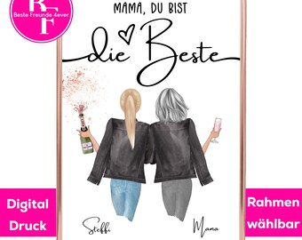 Regalo per il compleanno della mamma | La mamma è la migliore | Regalo per la festa della mamma | Foto personalizzata madre-figlia | Regalo di compleanno per la mamma