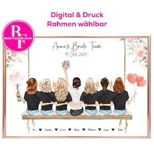 Hen party gift personalized | JGA poster | Team bride | Maid of honour bridesmaids bride gift picture | JGA girlfriend