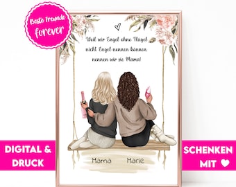 Weihnachtsgeschenk Mama Bild Personalisiert | Geschenk Mama Geburtstag | Weihnachten Geschenk Mama | Muttertag Geschenk | Mama Tochter Bild