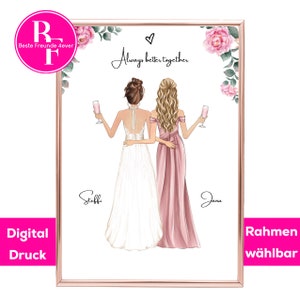 Hochzeitsgeschenk Personalisiert | Braut Trauzeugin Bild | Brautjungfer Fragen | Trauzeugin Danke | Trauzeugin Fragen | Hochzeit Freundin