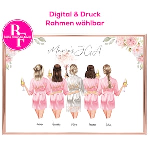 Bachelorette party woman | Wedding gift girlfriend | Team bride picture | Bride with bridesmaids | Maid of honour with bathrobe