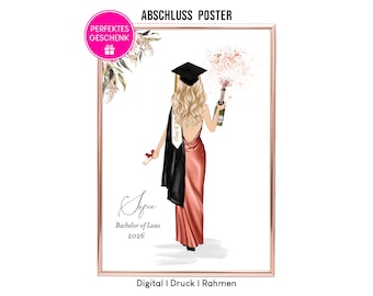 Personalized Graduation Poster Gift Class of 2026 High School College Bachelor Master PhD Graduation Keepsake