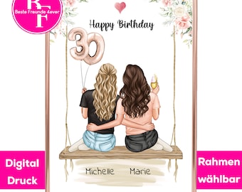 Regalo de cumpleaños para novia 30 | Foto de novias personalizada | Novia de 30 cumpleaños | Regalo para mejor amigo | Póster de novia
