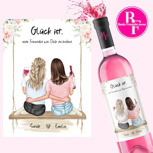 Best friend gift birthday | Girlfriends gift | Personalized wine label | Birthday gift girlfriend | Gift women