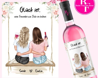 Regalo de cumpleaños para la mejor amiga | Regalo para novia | Etiqueta de vino personalizada | Regalo de cumpleaños para novia | Regalo para mujer