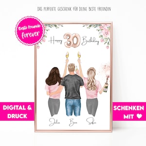 Gift Birthday Friends Girlfriends | Friends Picture Personalized | Freundschagt Gift | 30th birthday | Gift Men Women