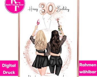 30th Birthday Girlfriend | Best Friend Personalized Gift | Girlfriend Picture | Girlfriend Gift with Name | Round Birthday