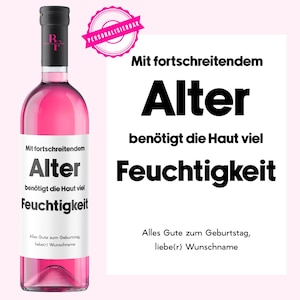 Wine label birthday | Personalized gift for girlfriend | Birthday gift for her | Funny gift for colleague | Round birthday