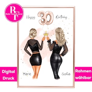 Freundinnen Geschenk Geburtstag Personalisiert | Geburtstagsgeschenk Freundin | Beste Freundin Bild | Freundinnen Poster