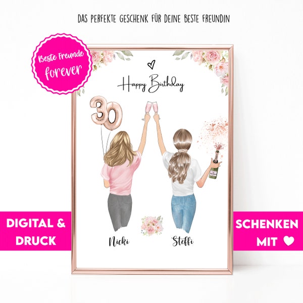 Best Friend Gift | Personalized Best Friends Gift | Friend Birthday Gift | Best Friend Picture | Bestie Gift | Best Friends Print | Sisters