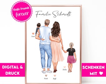 Custom Family Portrait | New Home Gift | Housewarming Gift | Mothers Day Gift | Family Gift | Gift for Mom | Family Poster Print
