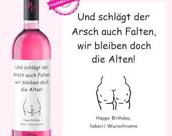 Funny birthday gift for women, men, girlfriend | Personalized wine label | Gift for wine lovers | 40th, 50th, 60th birthday