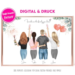 Friends Gift Birthday | Best Friends Image Personalized | Gift Friendship Women Men | Family picture | Girlfriends Picture