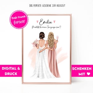 Maid of Honor Bridesmaid Questions Gift Personalized | Will you be my maid of honor | Wedding Girlfriend Picture Poster | Maid of Honor Thank you