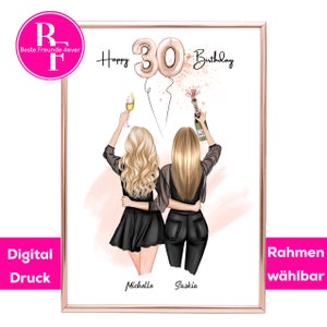 Cadeau d'anniversaire pour copines 30 | Photo de copines personnalisée | Cadeau d'anniversaire pour petite amie 30 | Affiche cadeau meilleur ami