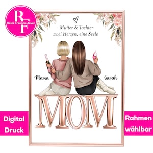 Mother Daughter Gift Picture | Mother&#39;s Day Gift | Best Mom | Mom Birthday | Christmas Gift Mom