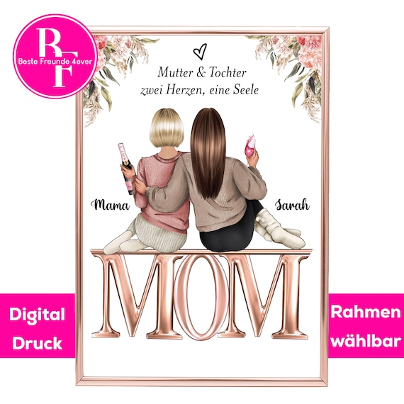 Mutter Tochter Geschenk Bild | Muttertagsgeschenk | Beste Mama | Mama Geburtstag | Weihnachten Geschenk Mama