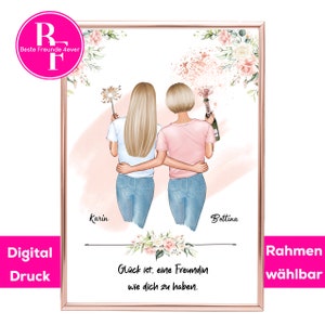 Photo cadeau copines personnalisée | Anniversaire cadeau du meilleur ami | Petite amie cadeau d’anniversaire | Carte affiche petite amie