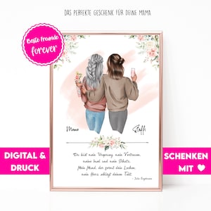 Mom Gift Mother&#39;s Day personalized | Mother Daughter Picture | Birthday Gift Mom | Mother&#39;s Day gift | Birthday Gift Mom