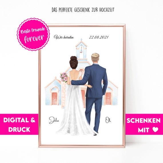 Geldgeschenk Hochzeit Hochzeitsgeschenk Brautpaar Just married Personalisiert 