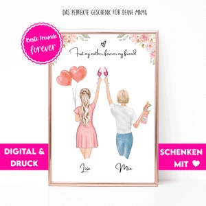 Mom Gift | Mother&#39;s Day gift personalized | Mom Gift Birthday | Mama Daughter Picture | Best Friend Gift | Girlfriend Poster