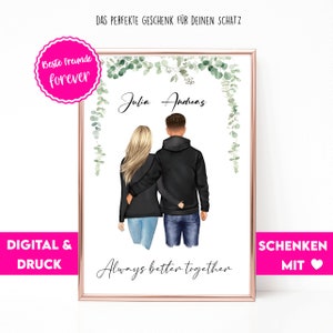 Gift Man | Pair Of Images Personalized | Birthday Gift Friend | Gifts for men | Partner Gift Dear Poster |  Couple Picture