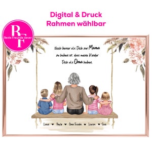 Moederdagcadeau moeder oma verjaardagsfoto gepersonaliseerd | Moederdagcadeau | Moeder Dochter Oma Kleinkinderen | Verjaardagscadeau moeder