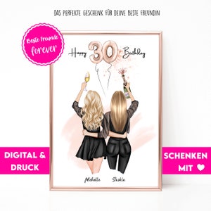 Girlfriends Gift Birthday 30 | Girlfriends Image Personalized | Birthday gift girlfriend 30 | Best Friend Gift Poster