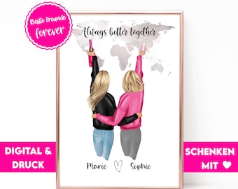 Best Friend Gift | Personalized Best Friends Gift | Friend Birthday Gift | Best Friend Picture | Bestie Gift | Best Friends Print | Sisters