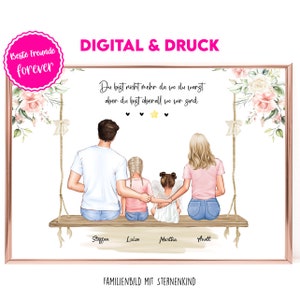 Familienposter Personalisiert mit Sternenkind | Trauergeschenk | Sternenkind Erinnerung | Sternenkind Geschenk | Familienbild mit Namen