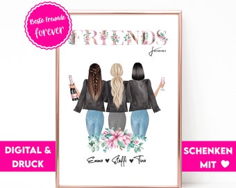 Best Friend Gift | Personalized Best Friends Gift | Friend Birthday Gift | Best Friend Picture | Bestie Gift | Best Friends Print | Sisters